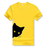 Cat Looking Out Side Print T-Shirt