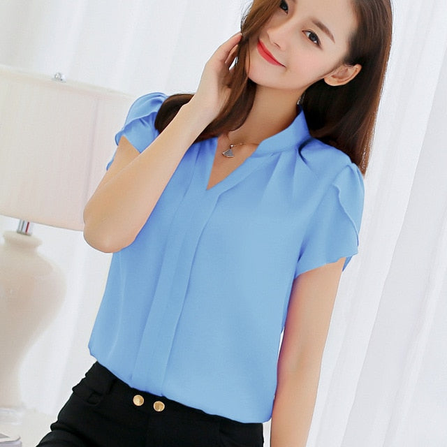 Chiffon Short Sleeve Shirt