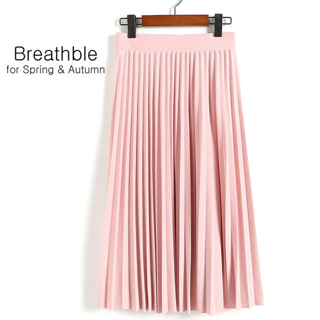 High Waist Pleated Skirt