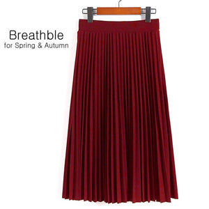 High Waist Pleated Skirt