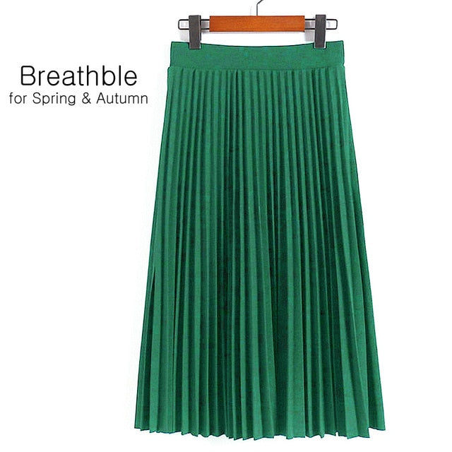 High Waist Pleated Skirt