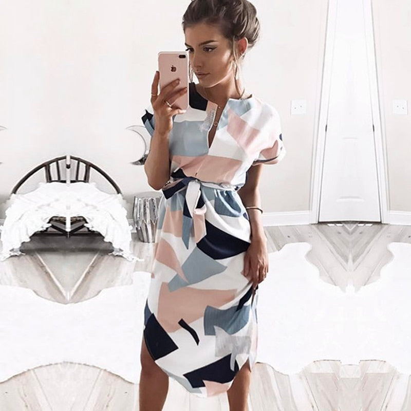 Geometric Print Dress